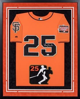 2007 Barry Bonds Autographed San Francisco Giants All-Star Game Jersey In 34x42 Framed Display (JSA)